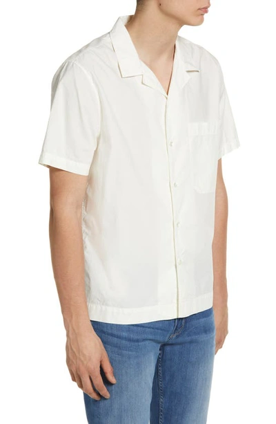Frame Cotton Short Sleeve Button-up Camp Shirt In Milk