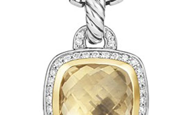 Shop David Yurman 'albion' Pendant With Diamonds And 18k Gold In Champagne Citrine