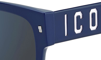 Shop Dsquared2 55mm Square Sunglasses In Blue White / Grey Blue
