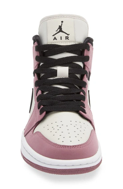 Shop Jordan Air  1 Mid Se Sneaker In Mulberry/ Black/ Light Bone