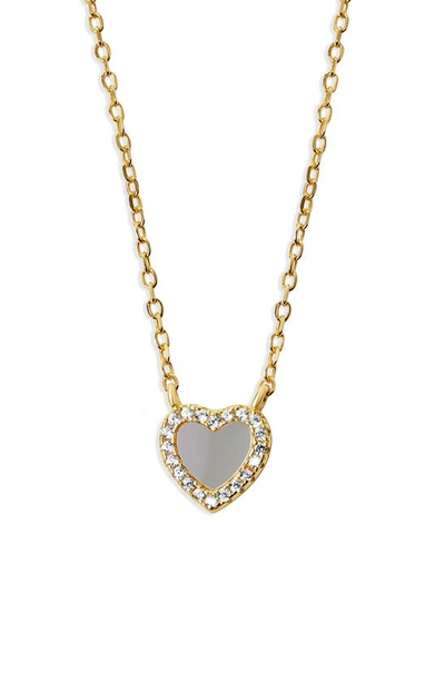 Shop Argento Vivo Sterling Silver 14k Gold Plated Mother-of-pearl Heart Pendant Necklace