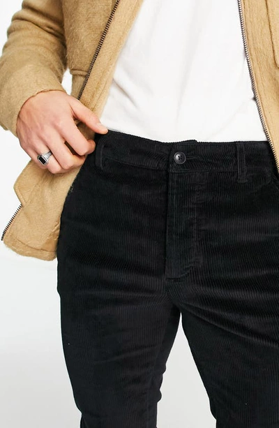 Shop Asos Design Stretch Skinny Fit Corduroy Pants In Black