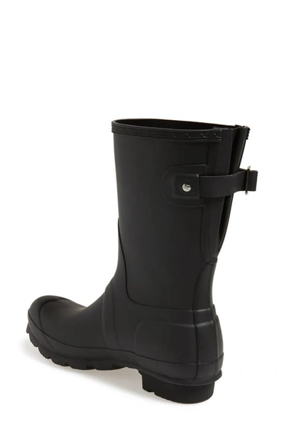 Shop Hunter Original Short Back Adjustable Rain Boot In Black