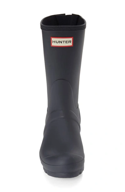 Shop Hunter Original Short Back Adjustable Rain Boot In Navy