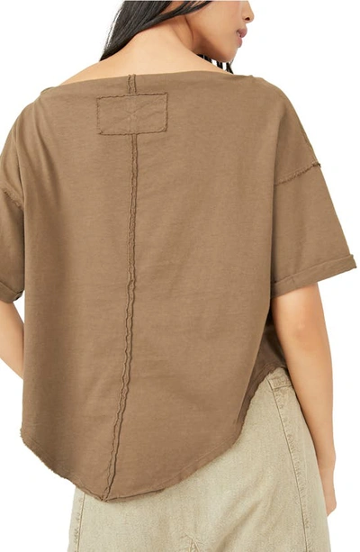 Shop Free People Just Chill Cowl Neck T-shirt In Brown