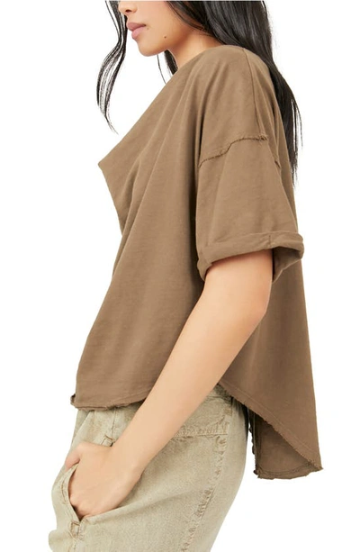 Shop Free People Just Chill Cowl Neck T-shirt In Brown