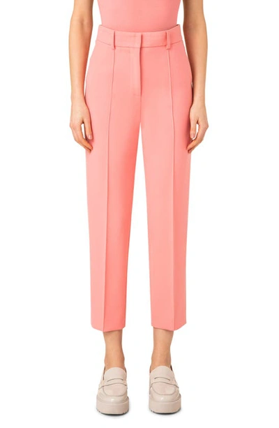 Shop Akris Punto Ferry High Waist Crepe Ankle Pants In Pink