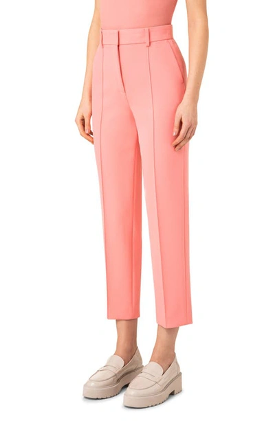 Shop Akris Punto Ferry High Waist Crepe Ankle Pants In Pink