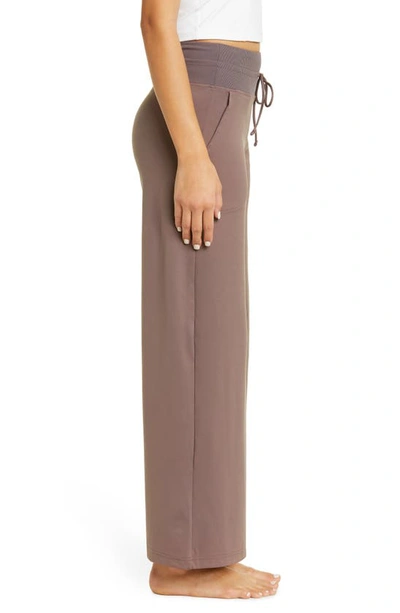 Zella Osr Renew High Waist Wide Leg Pants In Grey Sparrow