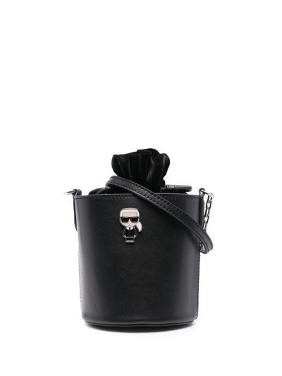 Shop Karl Lagerfeld Small K/ikonik Bucket Bag In Schwarz