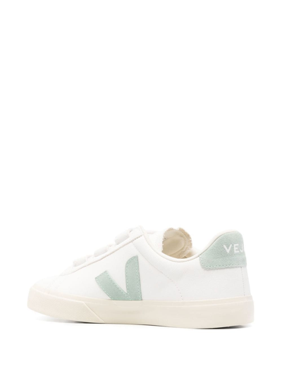 Shop Veja Touch-strap Logo-print Sneakers In White
