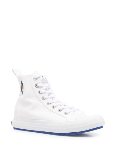 Shop Marcelo Burlon County Of Milan Contrast-sole High-top Sneakers In White