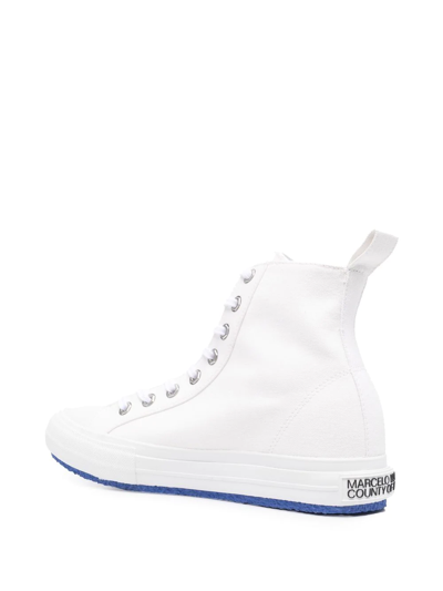 Marcelo Burlon County Of Milan Marcelo Burlon Vulcanized High-top Sneakers Man Sneakers White Size 9 Cotton In White