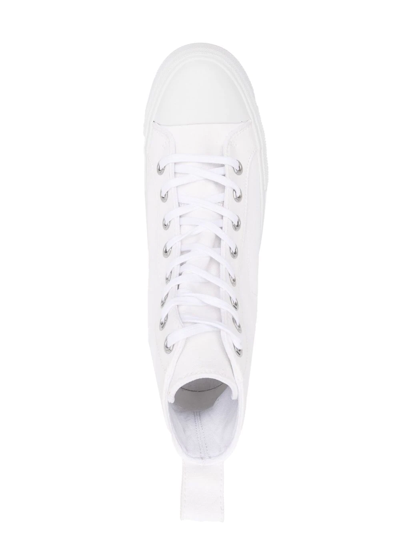 Marcelo Burlon County Of Milan Marcelo Burlon Vulcanized High-top Sneakers Man Sneakers White Size 9 Cotton In White