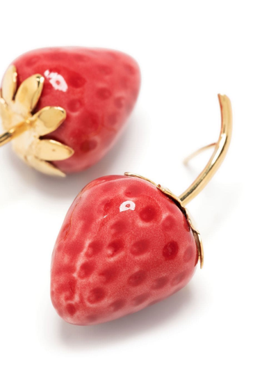 草莓造型耳环