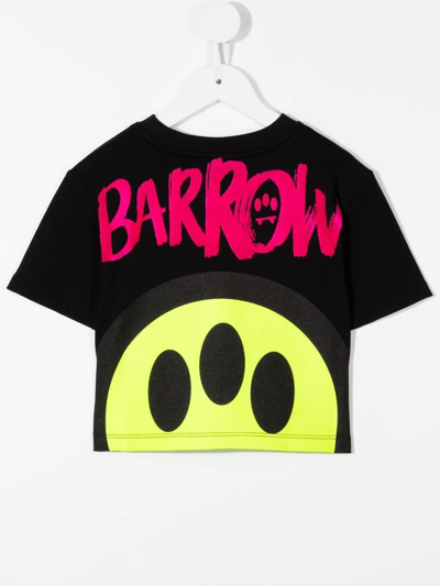 Barrow Cropped Logo-print Cotton T-shirt In Schwarz