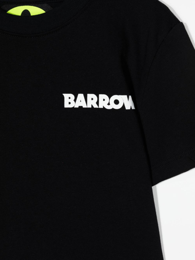 Barrow Cropped Logo-print Cotton T-shirt In Schwarz