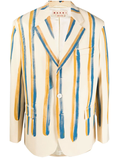 Shop Marni Single-breasted Blazer In Yellow