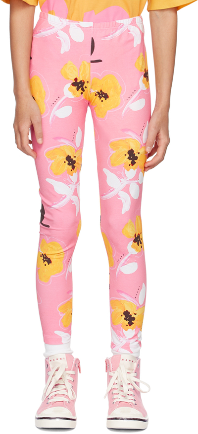 Shop Marni Kids Pink Fiore Lounge Pants In 0m328 Geranium Pink