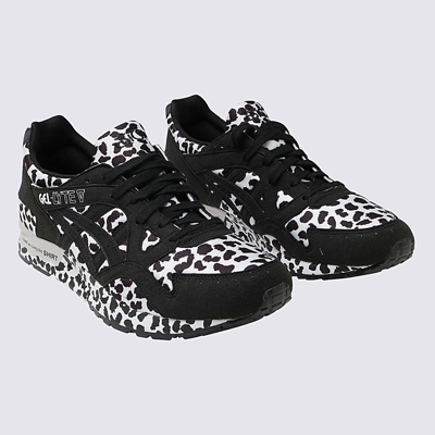 Shop Comme Des Garçons Black And White Canvas And Leather Sneakers