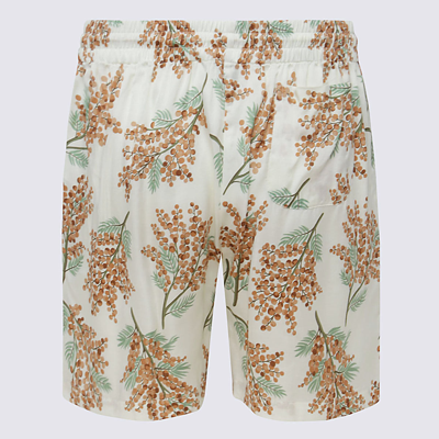 Shop Mouty White Viscose Shorts In Flower Spray