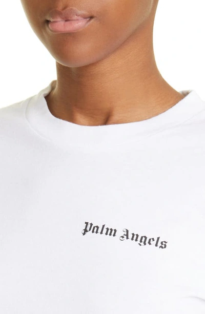 Shop Palm Angels Classic Cotton Logo Tee In White Black