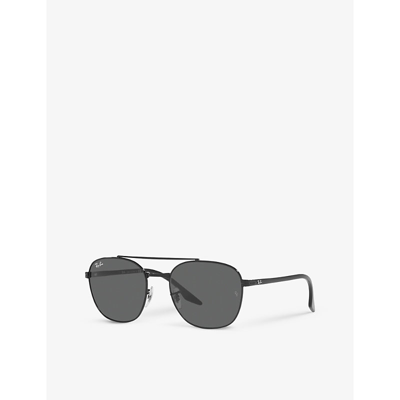 Ray Ban Rb3688 Chromance Square-frame Metal Sunglasses In Black