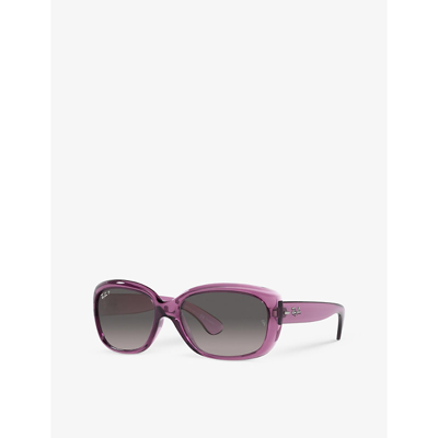 Shop Ray Ban Ray-ban Women's Purple Rb4101 Jackie Ohh Rectangle-frame Acetate Sunglasses