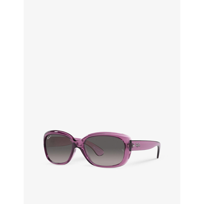 Ray Ban Rb4101 Jackie Ohh Rectangle-frame Acetate Sunglasses In Purple