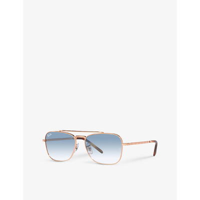 Ray Ban Rb3636 New Caravan Aviator-frame Metal Sunglasses In Gold