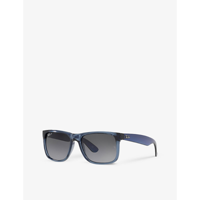 Ray Ban Rb4165 Justin Rectangle-frame Acetate Sunglasses In Blue
