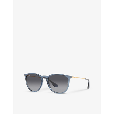 Ray Ban Rb4171 Erika Round-frame Sunglasses In Blue