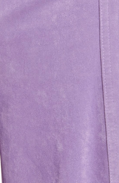 Amy Lynn High Waist Faux Suede Wide Leg Pants In Lilac
