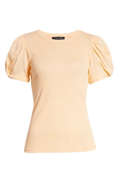 Shop 1.state Puff Sleeve Rib Knit T-shirt In Orange