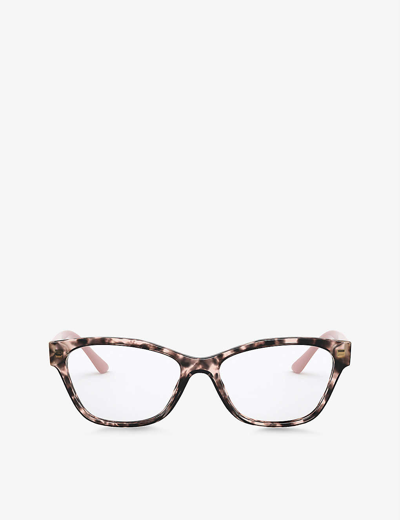 Shop Prada Women's Pink Pr 03wv Acetate Cat-eye Glasses