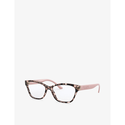 Shop Prada Women's Pink Pr 03wv Acetate Cat-eye Glasses