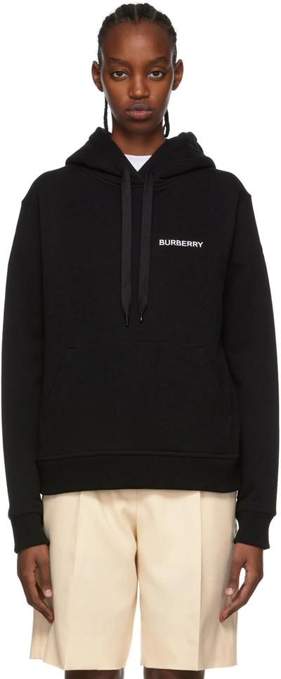 Shop Burberry Black Cotton Hoodie