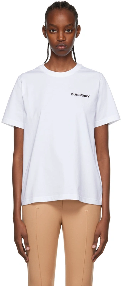 Shop Burberry White Cotton T-shirt