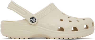 Shop Crocs Beige Classic Clogs In Stucco