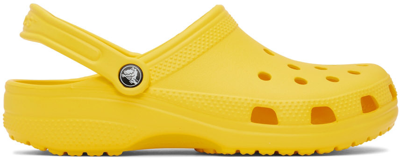 Shop Crocs Yellow Classic Clogs In Lemon
