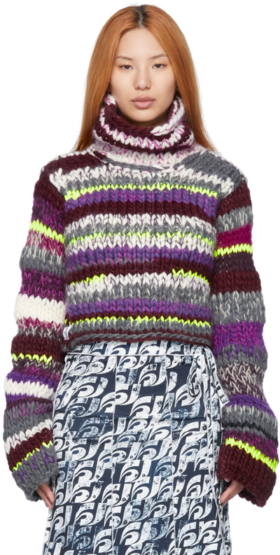 Shop Heste Jente Ssense Exclusive Purple Baluchi Sweater In Pink/purple/bordeaux