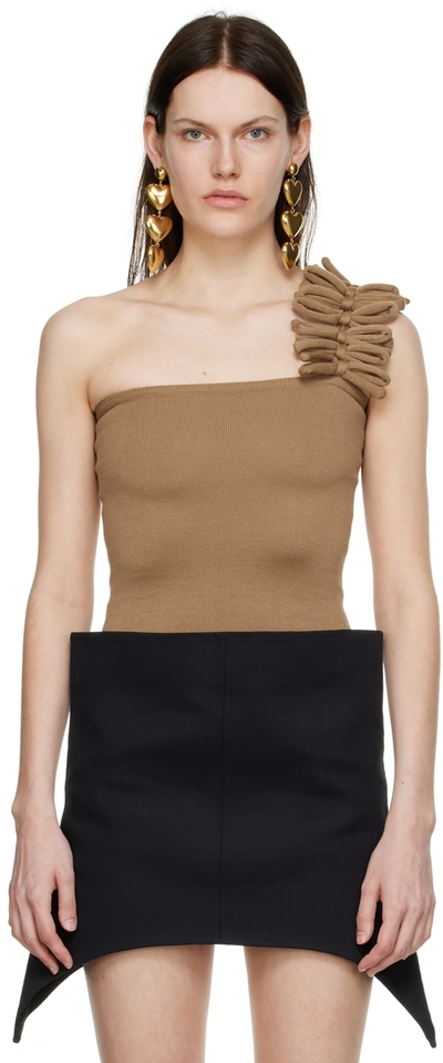 Fidan Novruzova Beige Aysha Tank Top In Milk Chocolate