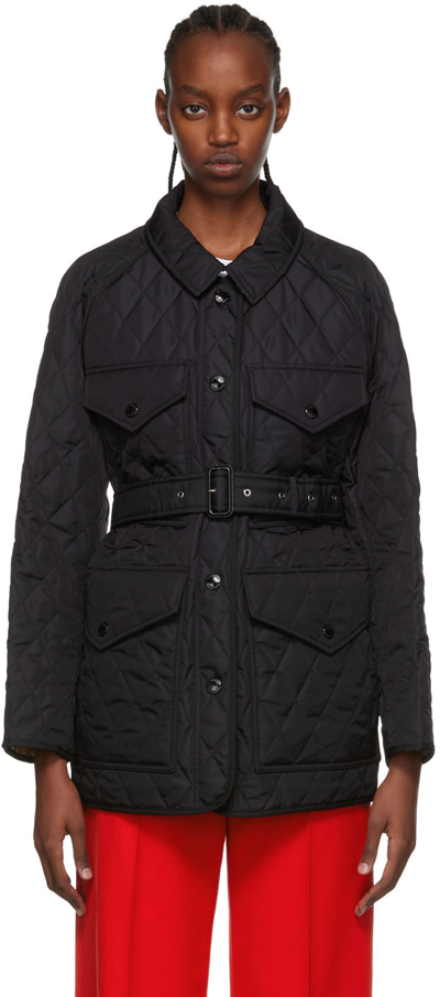 Shop Burberry Black Nylon Jacket