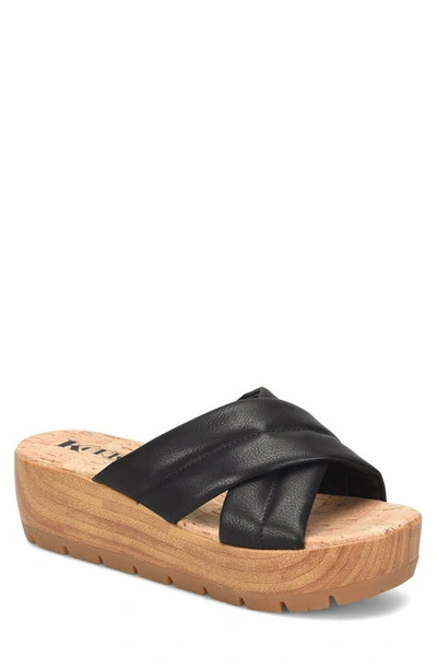 Korks By Kork-ease Faithe Crossover Platform Sandal In Black
