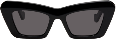 Shop Loewe Black Acetate Cat-eye Sunglasses In 01a Shiny Black Smok