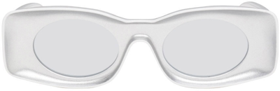 Shop Loewe Silver Paula's Ibiza Sunglasses In 20c Grey Other Smoke