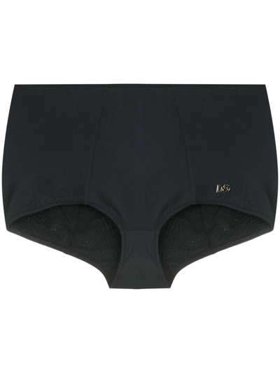 Shop Dolce & Gabbana High-waisted Bikini Bottoms In Black