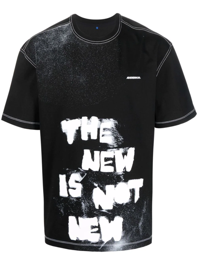 Shop Ader Error Slogan Crew-neck T-shirt In Black