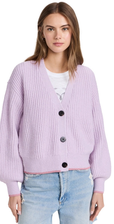 Shop Scotch & Soda Fuzzy Knitted Cardigan In Orchid