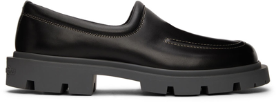 Shop Maison Margiela Black Calfskin Loafers In H9152 Black/grey